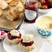 Scone With Jam and Cream