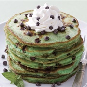 Mint Chocolate Chip Pancakes