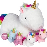 Stuffed Mommy Unicorn With 4 Baby Unicorns