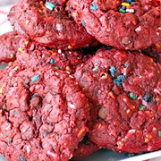 Red Velvet Funfetti Cookies