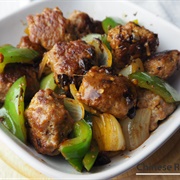 Pork With Green Peppers in Blackbean Sauce