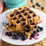 Waffle With Blueberry Syrup