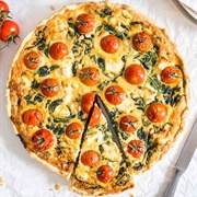 Spinach and Roasted Tomato Vegan Quiche