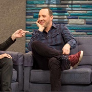 3. Tony Hale Wears a Blue Flannel Shirt and Fuchsia Sneakers