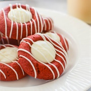 Red Velvet Peppermint Thumbprints