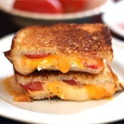 Three Cheese Tomato Grilled Cheese Sandwich