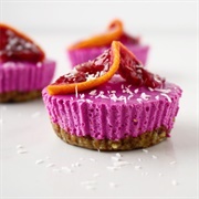 Blood Orange Pitaya Mini Cheesecakes