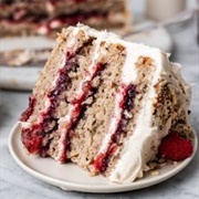 Vegan Almond Raspberry Cake