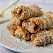 Caramel Apple Egg Rolls