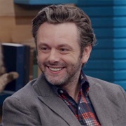 17. Michael Sheen Wears a Plaid Button Down and Grey Blazer