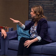 3. Jenna Fischer Wears a Floral Blouse &amp; Black Heels