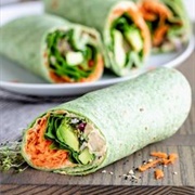 Veggie Spinach Hummus Wraps