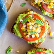 Avocado Corn Tomato Toast