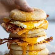 Fried Egg and Bacon English Muffin