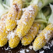 Grilled Elote Blanco Con Mayo Y Queso