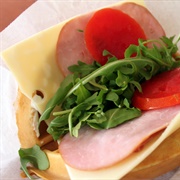 Ham, Swiss, and Prosciutto Waffle