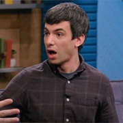 8. Nathan Fielder Wears a Blue and Grey Flannel and Jeans