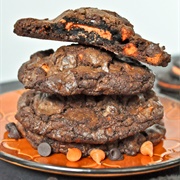 Halloween Oreo Stuffed Double Chocolate Cookies