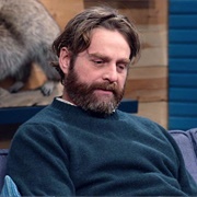 10. Zach Galifianakis Wears Grey Corduroys and Brown Leather Shoes