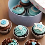 Blue Brown Cupcake