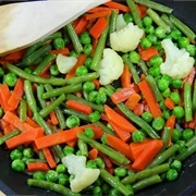 Cauliflower Green Beans Carrots Peas