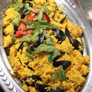 Paella Shrimp Mussels Chicken