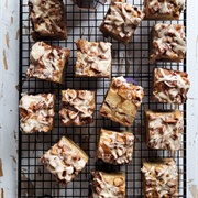 Apple Fritter Squares With Salted Caramel Glaze