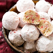 Peppermint Pecan Snowball Cookies