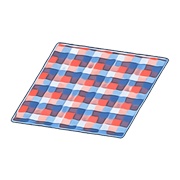 Red-And-Blue Checked Rug