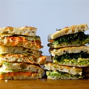 Avocado and Feta Focaccia Sandwich