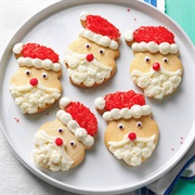 Chocolate Coconut Santa Cookies