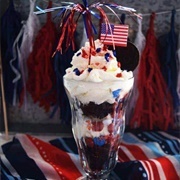 Red White Blue Brownie Sundae