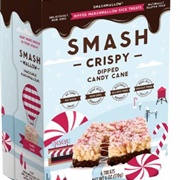 Smashmallow Smash Crispy Dipped Candy Cane Rice Treats