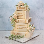 Stacked Books Wedding Cake