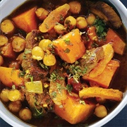 Chickpea, Sweet Potato, and Minced Meat Stew