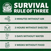 #1 Fire, #2 Shelter, #3 Water, #4 Food