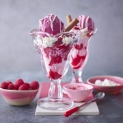 Raspberry and Moon Mist Sundae