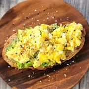 Scrambled Eggs on Olive Ciabatta