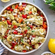 Chickpea, Sauerkraut, and Artichoke Salad