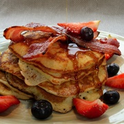 Bacon Honey Strawberry Pancakes (Farmhouse Stack)