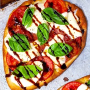 Mozzarella and Tomato Naan With Olive Oil