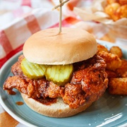 Fried Chicken Sandwich With Nashville Hot Sauce