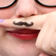 Fingerstache Tattoo