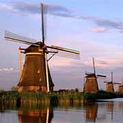 The Windmills at Kinderdijk, the Netherlands