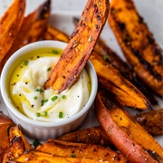 Cheddar Sweet Potato Wedges