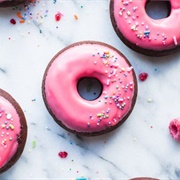 Raspberry Bark Donut