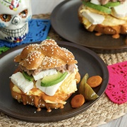 Fried Chicken Pan De Muerto Sandwich