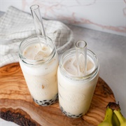 Banana Coconut Boba Tea