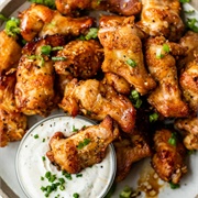 Black and Green Boneless Wings