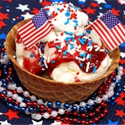 Patriotic Ice Cream Sundae (Powsicle Ice Cream Sundae)